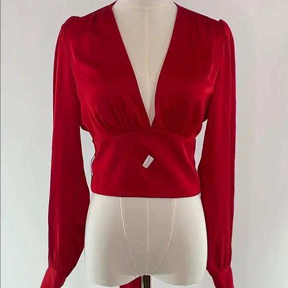 Marissa Webb x RTR Tie Waist Satin Top, 2 - Picture 6 of 15